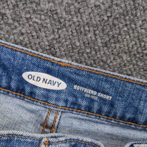 Old Navy Boyfriend Jean Shorts Blue Size 6 5 Pocket Distressed Cotton - Picture 11 of 12